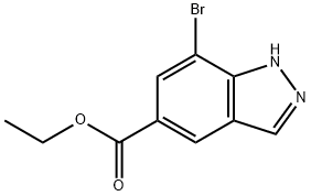 7-溴-1H-吲唑-5-羧酸乙酯分子式结构图