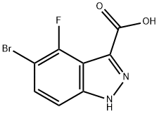 5-bromo-4-fluoro-1H-indazole-3-carboxylic acid分子式结构图