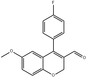 4-(4-氟苯基)-6-甲氧基-2H-1-苯并吡喃-3-甲醛分子式结构图