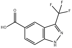 3-(trifluoromethyl)-1H-indazole-5-carboxylic acid分子式结构图