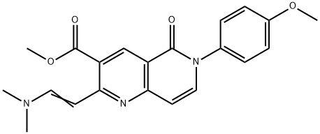 2-[(E)-2-(二甲基氨基)乙烯基]-6-(4-甲氧苯基)-5-氧代-5,6-二氢-(口+奈)啶-3-甲酸甲酯分子式结构图