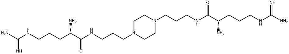 (2S,2'S)-N,N'-(1,4-哌嗪二基二-3,1-丙烷二基)二[2-氨基-5-[(氨基亚胺甲基)氨基]戊酰胺]分子式结构图