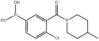 (4-氯-3-(4-甲基哌啶-1-羰基)苯基)硼酸分子式结构图