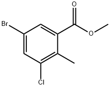 methyl 5-bromo-3-chloro-2-methylbenzoate分子式结构图