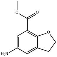 7-Benzofurancarboxylic acid, 5-amino-2,3-dihydro-, methyl ester分子式结构图