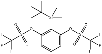 2-叔丁基二甲基硅烷基-1,3-亚苯基双(三氟甲磺酸酯)分子式结构图