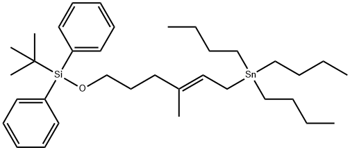 Stannane,tributyl{(2E)-6-{(1,1-dimethylethyl)diphenylsilyl}-3-methyl-2-hexen-1-yl}-分子式结构图