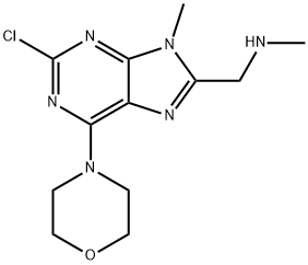 (2-氯-9-甲基-6-吗啉-9-嘌呤-8-基)-甲基甲胺分子式结构图