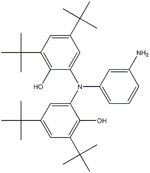 N,N-双(3,5二叔丁基-2-羟基苯基)-1,3-间苯二胺分子式结构图