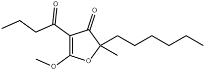 3-Butyryl-5-hexyl-4-methoxy-5-methyl-2(5H)-furanone分子式结构图