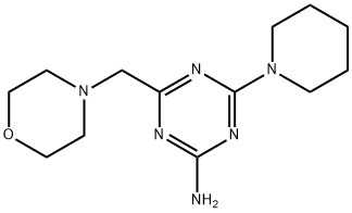 4-(吗啉-4-基甲基)-6-(1-哌啶基)-1,3,5-三嗪-2-胺分子式结构图