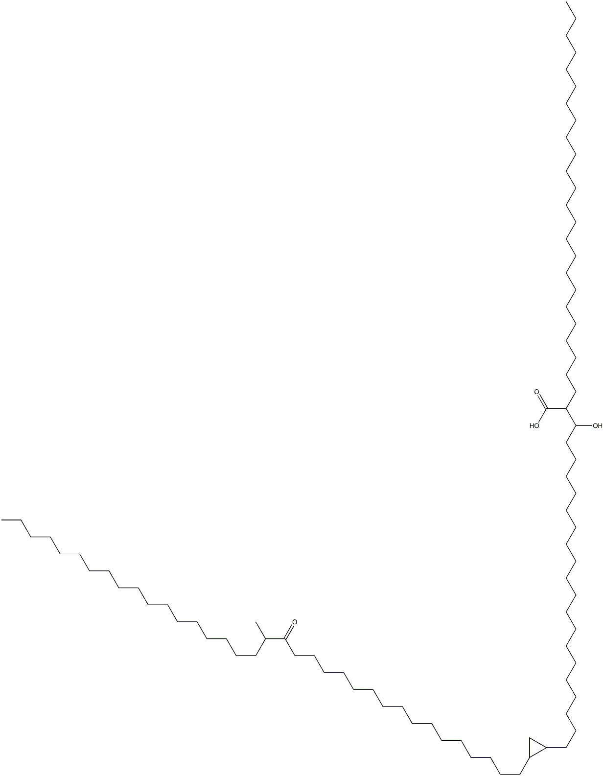 2-(Tetracosane-1-yl)-3-hydroxy-23,24-methylene-41-oxo-42-methylhexacontanoic acid分子式结构图