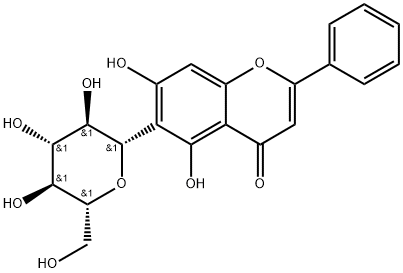 白杨素 6-C-葡萄糖苷分子式结构图