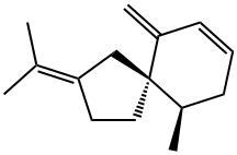 (5R,10R)-10-Methyl-6-methylene-2-isopropylidenespiro[4.5]dec-7-ene分子式结构图