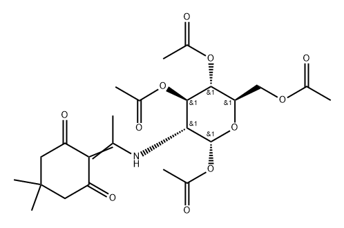 .alpha.-D-Glucopyranose, 2-deoxy-2-1-(4,4-dimethyl-2,6-dioxocyclohexylidene)ethylamino-, 1,3,4,6-tetraacetate分子式结构图