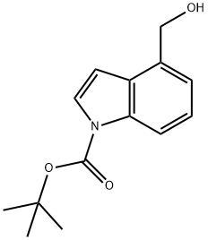 4-(羟甲基)-1H-吲哚-1-甲酸叔丁酯分子式结构图