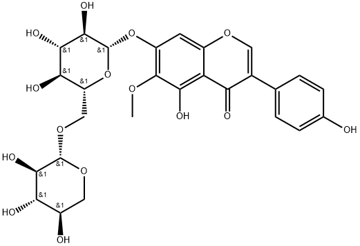 鸢尾黄素-7-O-木糖葡萄糖苷分子式结构图