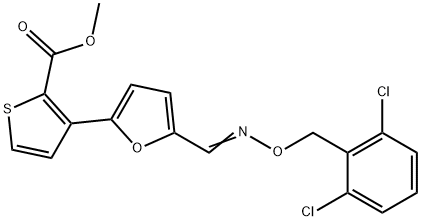 METHYL 3-[5-(([(2,6-DICHLOROBENZYL)OXY]IMINO)METHYL)-2-FURYL]-2-THIOPHENECARBOXYLATE分子式结构图