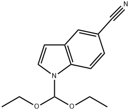 1-Diethoxymethylindole-5-carbonitrile分子式结构图