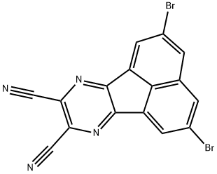 2,5-二溴萘并[1,2-B]吡嗪-8,9-二腈分子式结构图