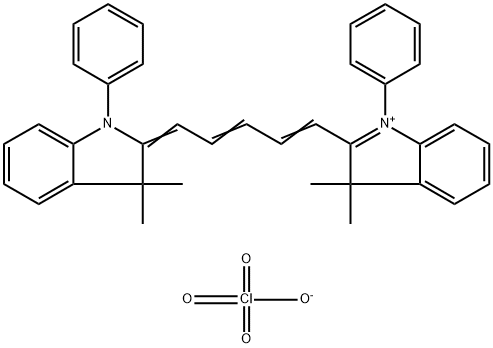 2-[(1E,3E)-5-(3,3-二甲基-1-苯基-1,3-二氢-2H-吲哚-2-亚基)-1,3-戊二烯基]-3,3-二甲基-1-苯基-3H-吲哚高氯酸盐分子式结构图