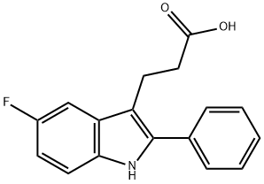 3-(5-氟-2-苯基-1H-吲哚-3-基)丙酸分子式结构图