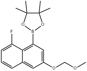 2-(8-氟-3-(甲氧基甲氧基)萘-1-基)-4,4,5,5-四甲基-1,3,2-二氧杂硼烷分子式结构图