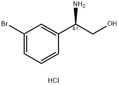 (R)-2-氨基-2-(3-溴苯基)乙醇盐酸盐分子式结构图