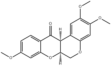 [6aS,(+)]-6a,12aα-Dihydro-2,3,9-trimethoxy[1]benzopyrano[3,4-b][1]benzopyran-12(6H)-one分子式结构图