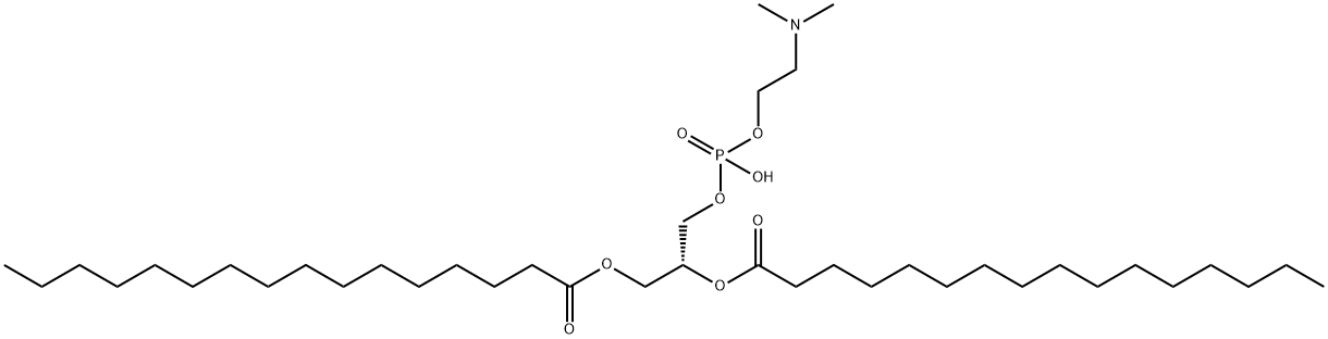 1,2-二棕榈酰-SN-甘油-3-二氧磷基-N,N-二甲基乙醇胺分子式结构图