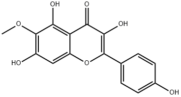 6-甲氧基山奈酚分子式结构图