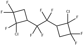 1,1'-(1,1,2,2-Tetrafluoro-1,2-ethanediyl)bis(2-chloro-2,3,3-trifluorocyclobutane)分子式结构图