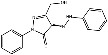 3-(Hydroxymethyl)-1-phenyl-4-(2-phenylhydrazono)-1H-pyrazole-5-one分子式结构图