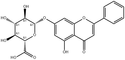 白杨素-7-0-Β-D-葡萄糖醛酸苷分子式结构图