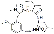 12-(Dimethylamino)-15-methoxy-9-sec-butyl-6-isobutyl-4,7,10-triazabicyclo[12.3.1]octadeca-1(18),2,14,16-tetrene-5,8,11-trione分子式结构图