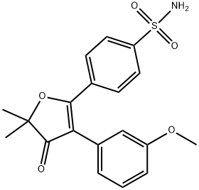 4-(3-(3-methoxyphenyl)-5,5-dimethyl-4-oxo-4,5-dihydrofuran-2-yl)benzenesulfonamide分子式结构图