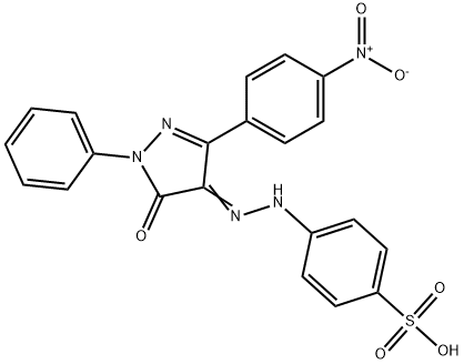 4-[2-[1,5-dihydro-3-(4-nitrophenyl)-5-oxo-1-phenyl-4H-pyrazol-4-ylidene]hydrazinyl]-benzenesulfonic acid sodium salt hydrate分子式结构图