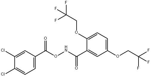 N-[(3,4-DICHLOROBENZOYL)OXY]-2,5-BIS(2,2,2-TRIFLUOROETHOXY)BENZENECARBOXAMIDE分子式结构图