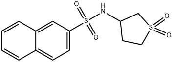 N-(1,1-dioxidotetrahydrothiophen-3-yl)naphthalene-2-sulfonamide分子式结构图