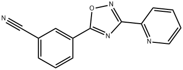 3-(3-(吡啶-2-基)-1,2,4-噁二唑-5-基)苯甲腈分子式结构图