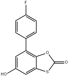 7-(4-fluorophenyl)-5-hydroxybenzo[d][1,3]oxathiol-2-one分子式结构图