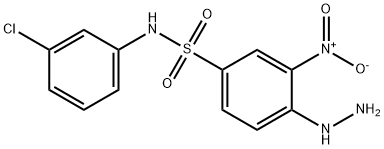 N-(3-氯苯基)-4-肼基-3-硝基苯-1-磺酰胺分子式结构图