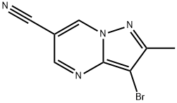 3-溴-2-甲基吡唑并[1,5-A]嘧啶-6-甲腈分子式结构图