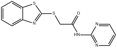 2-(1,3-benzothiazol-2-ylsulfanyl)-N-(pyrimidin-2-yl)acetamide分子式结构图