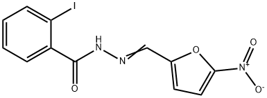 2-iodo-N'-[(E)-(5-nitrofuran-2-yl)methylidene]benzohydrazide分子式结构图