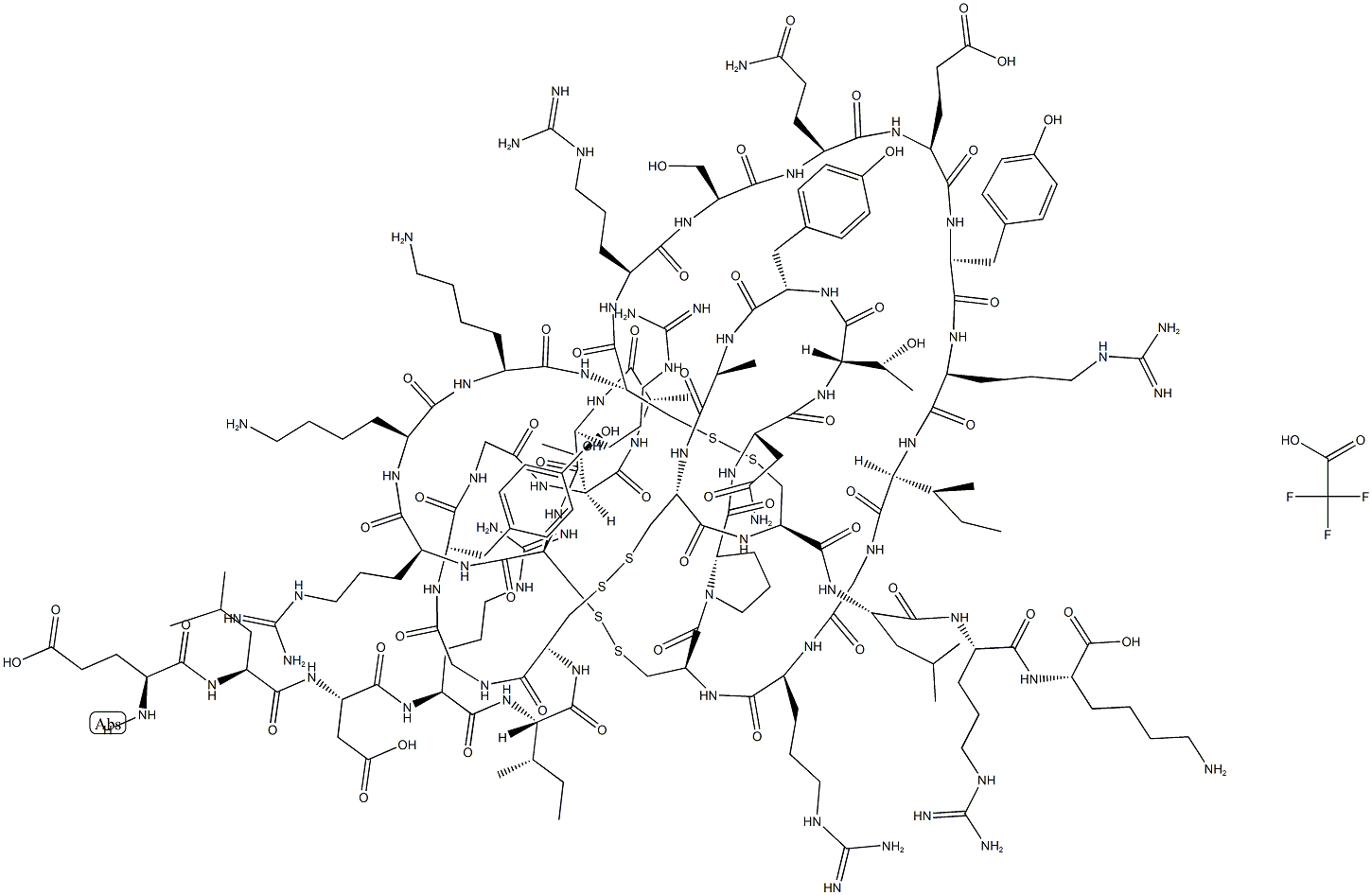 -Defensin-4 (human) (trifluoroacetate salt)分子式结构图