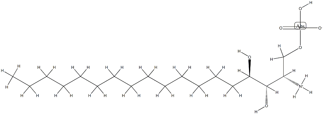 4-HYDROXYSPHINGANINE-1-PHOSPHATE (SACCHAROMYCES CEREVISIAE);D-RIBO-PHYTOSPHINGOSINE-1-PHOSPHATE分子式结构图