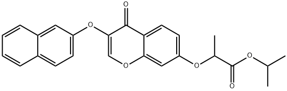 isopropyl 2-{[3-(2-naphthyloxy)-4-oxo-4H-chromen-7-yl]oxy}propanoate分子式结构图