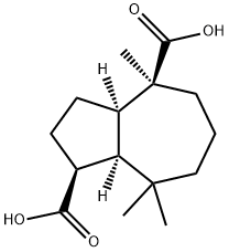 (1S,3aα,8aα)-Decahydro-4,8,8-trimethyl-1β,4β-azulenedicarboxylic acid分子式结构图