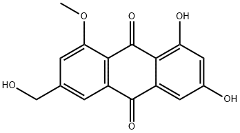 9,10-Anthracenedione, 1,3-dihydroxy-6-(hydroxymethyl)-8-methoxy-分子式结构图